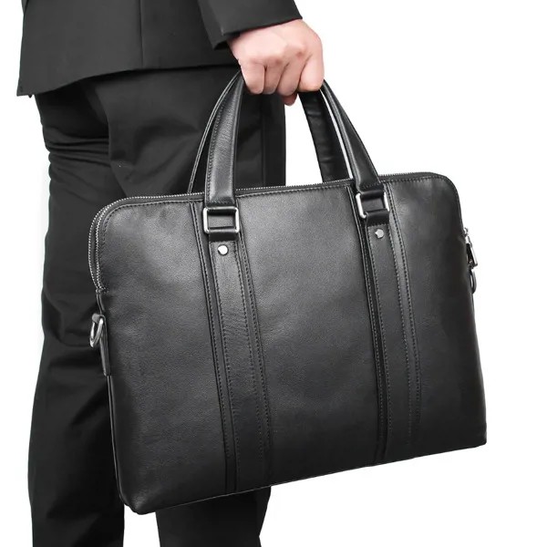 Nesitu высокое качество синий черный кофе натуральная кожа 14 ''мужской портфель для ноутбука Бизнес Сумка мессенджер портфель для офиса M7325