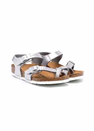 Birkenstock Kids сандалии Taormina с эффектом металлик