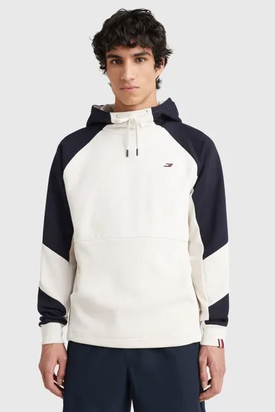 Белое худи в стиле колор-блок Tommy Hilfiger, белый