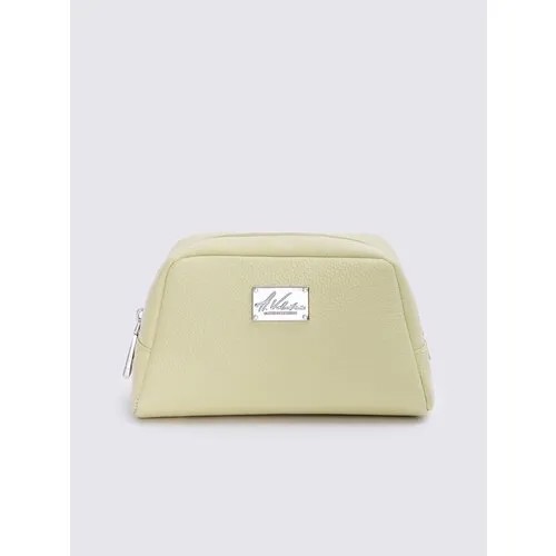Косметичка A.Valentino на молнии, натуральная кожа, 10х12х20 см, подкладка, жесткое дно, желтый