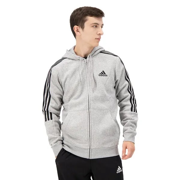 Куртка adidas Essentials Fleece Cut 3 Stripes, серый