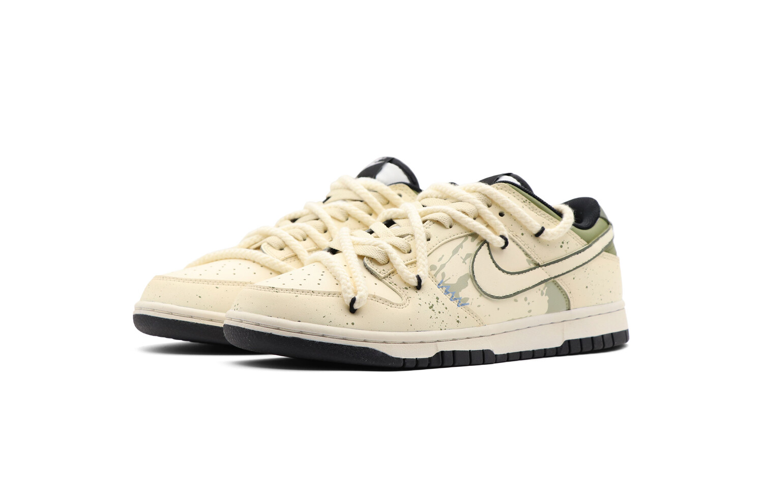 Кроссовки Nike Dunk Skateboarding Shoes Unisex Low-top Beige/green, зеленый
