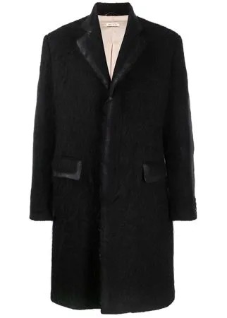 Marni однобортное пальто с контрастной отделкой