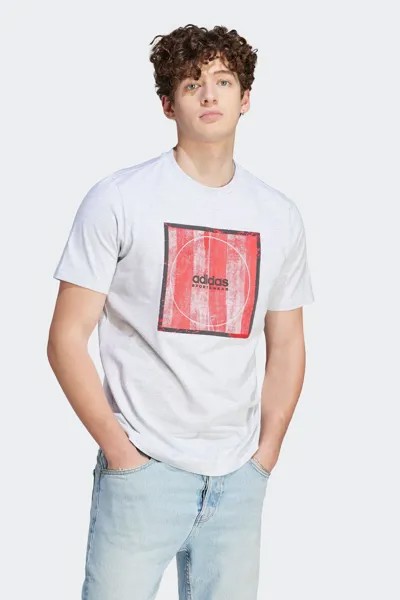 Спортивная футболка Tiro свободного кроя с графическим принтом adidas, серый