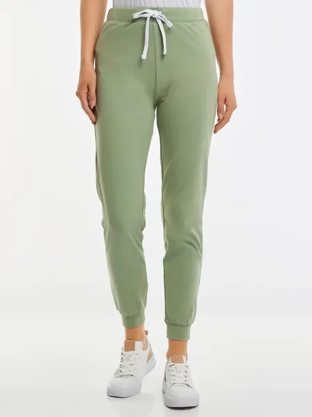 Спортивные брюки женские oodji 16701082 зеленые S