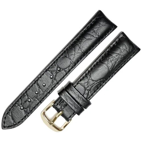 Ремешок 1808-02-1-1 Pandora Черный кожаный ремень 18 мм для часов наручных из кожи натуральной мужской матовый аллигатор