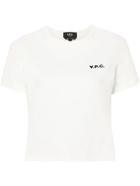 A.P.C. укороченная футболка с логотипом, белый