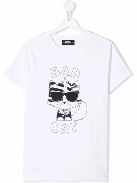 Karl Lagerfeld Kids футболка с принтом Bad Cat