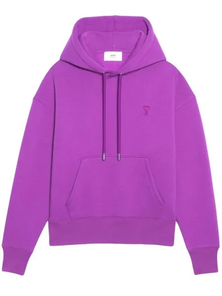 AMI Paris худи с монограммой Ami de Coeur, фиолетовый