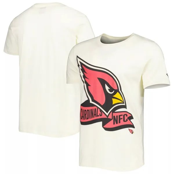 Мужская кремовая футболка Arizona Cardinals Sideline Chrome Chrome New Era