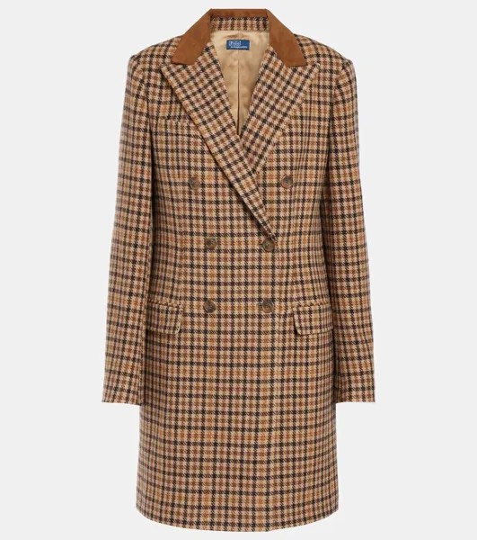 Пальто из шерсти с узором «гусиная лапка» Polo Ralph Lauren, цвет country plaid