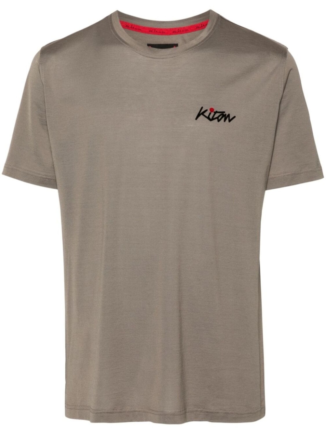 Kiton футболка с логотипом, серый