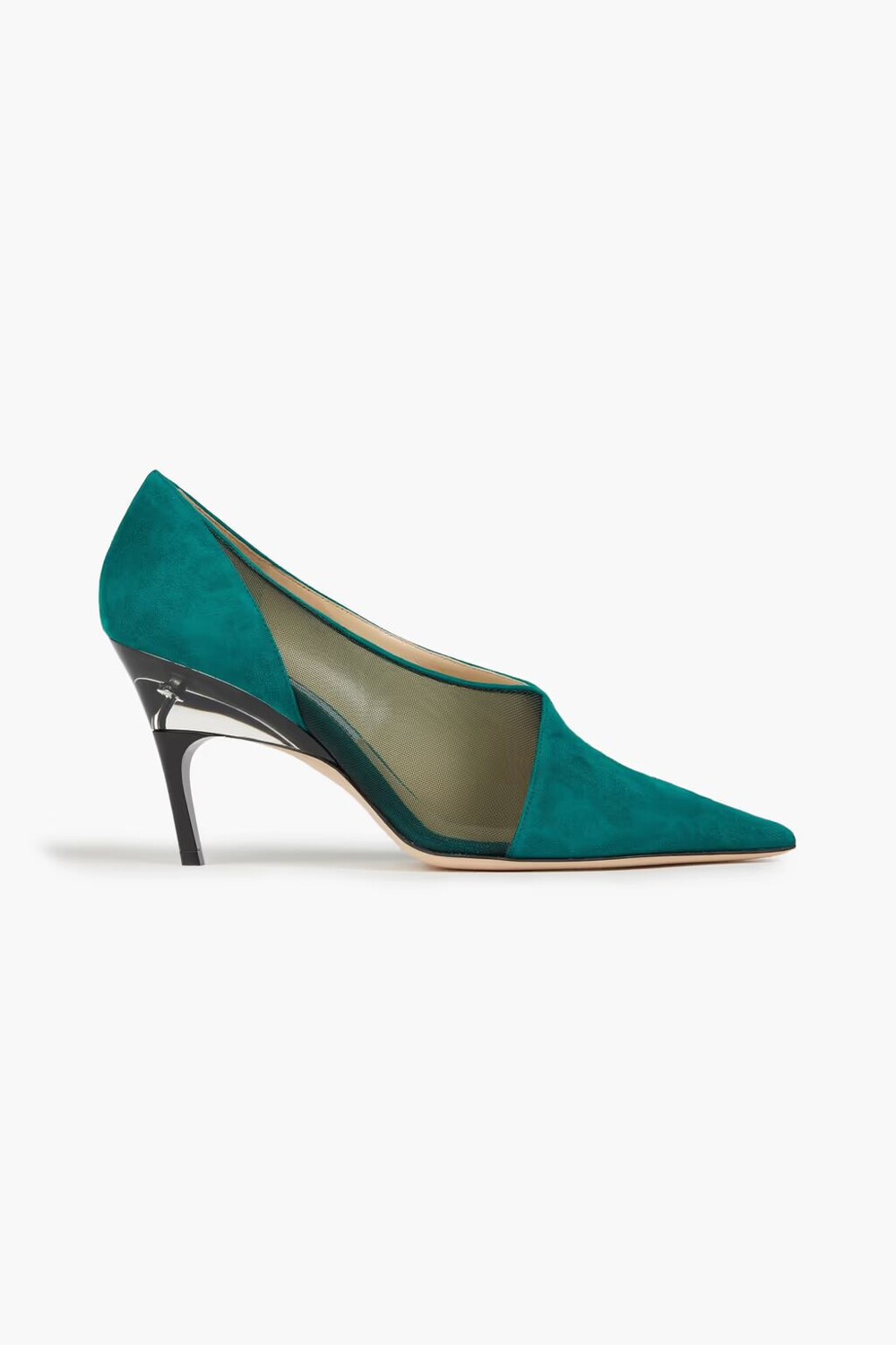 Туфли из замши и сетки Jimmy Choo, изумруд