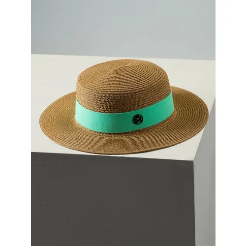 Шляпа DISHA, размер 57/59, зеленый, бежевый