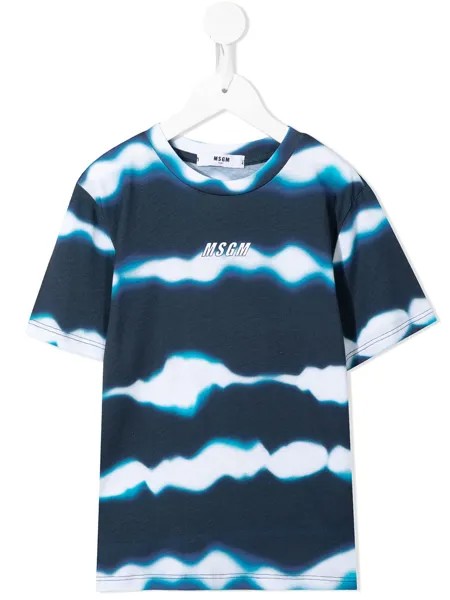 MSGM Kids футболка в абстрактную полоску