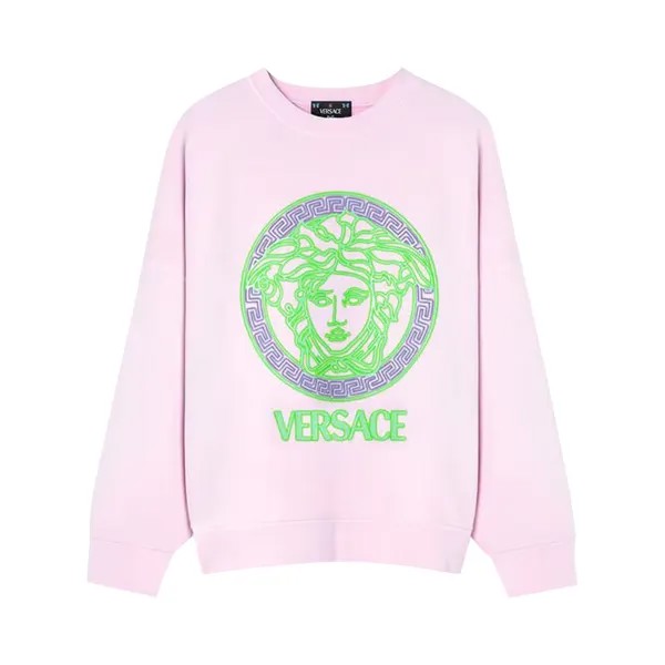 Толстовка Versace с логотипом Baby Pink/Neon Green/Neon Lavander
