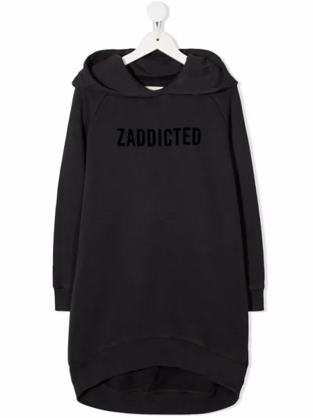 Zadig & Voltaire Kids платье-худи с логотипом