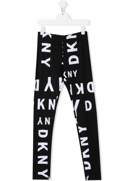 Dkny Kids флисовые легинсы с логотипом