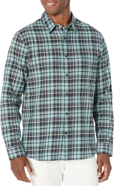 Рубашка Vince Berkeley Plaid Long Sleeve, цвет Teal Shore
