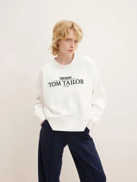 Свитшот женский Tom Tailor Denim 1032938 коричневый M