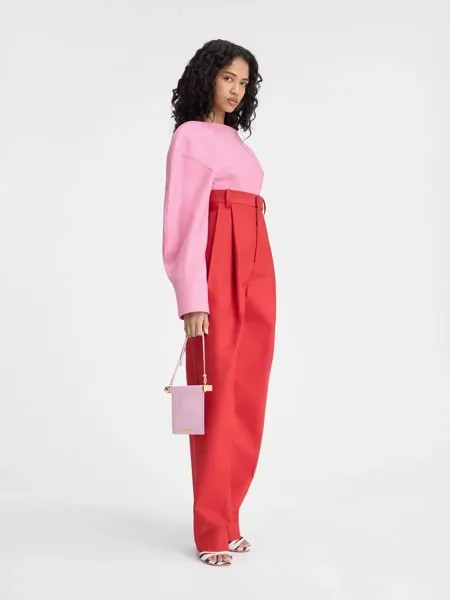 Укороченная рубашка с вырезом лодочкой Ле Верхнее Касако Jacquemus, розовый
