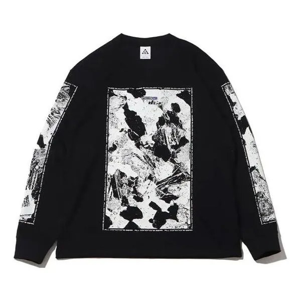 Толстовка Men's Nike SS22 ACG Large Abstract Rock Pattern Printing Round Neck Pullover Black, мультиколор