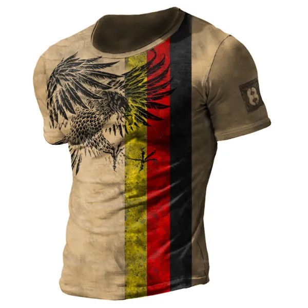 Мужская винтажная футболка с принтом немецкого флага и орла