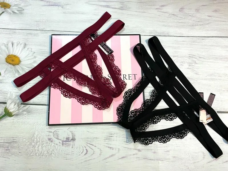 Кружевные кружевные трусики с вырезами и ремешками Victoria-#39;S Secret Luxe Cheeky Cheekini