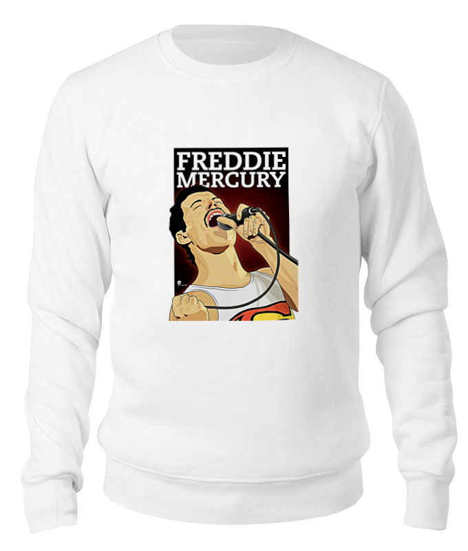 Свитшот унисекс Printio Freddie mercury - queen белый 2XL