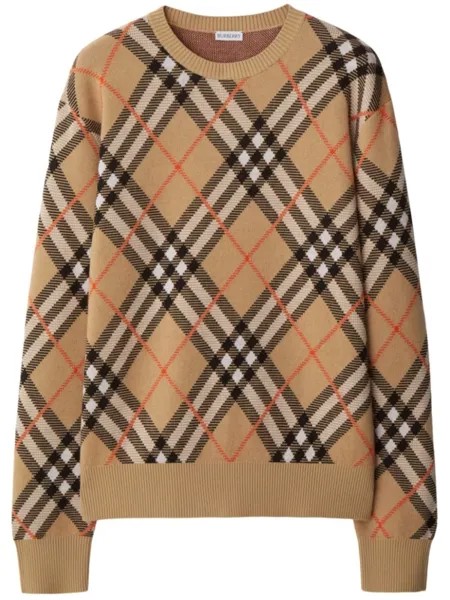 Burberry джемпер вязки интарсия в клетку Vintage Check, нейтральный цвет
