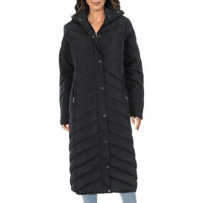 Madden Girl Женское черное длинное теплое стеганое пальто Верхняя одежда L BHFO 1186