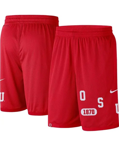 Мужские спортивные шорты Scarlet Ohio State Buckeyes с надписью Nike