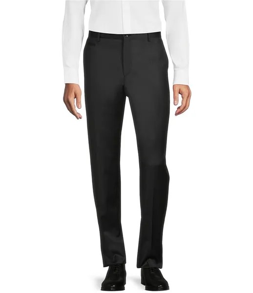Классические брюки узкого кроя с плоской передней частью Hugo Boss Genius, серый