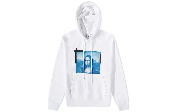 Мона Лиза, приклеенная поверх толстовки Off-White, белый