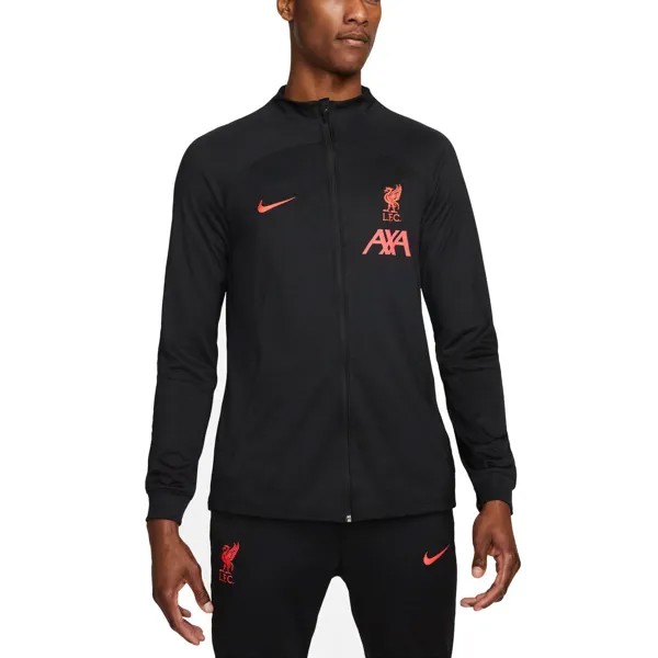 Мужская черная спортивная куртка Liverpool Performance Strike с молнией во всю длину Nike