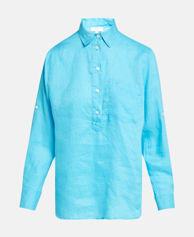 Льняная блузка-рубашка Fynch-Hatton, бирюзовый