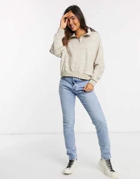 Свитшот с камуфляжным принтом и короткой молнией Levi's-Серый