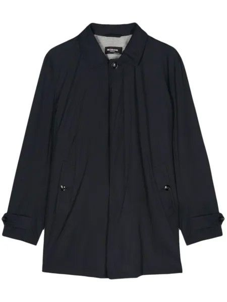 Kiton однобортный плащ, синий