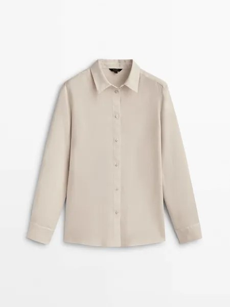 Блузка Massimo Dutti 100% Linen, кремовый