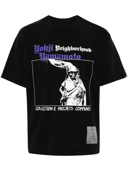 Yohji Yamamoto футболка с графичным принтом из коллаборации с Neighborhood, черный