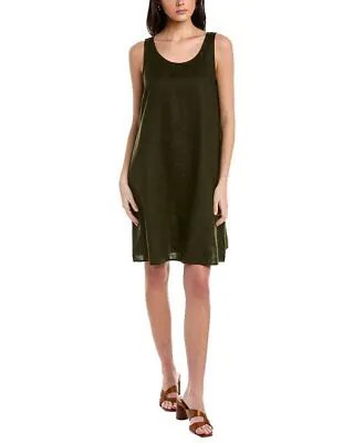 Eileen Fisher Шелковое платье-майка с круглым вырезом, женское, зеленое, M