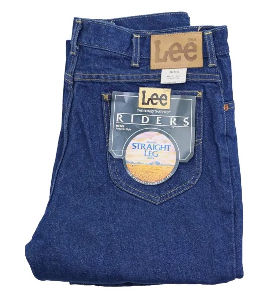 Винтажные мужские джинсы Lee Riders W36 L34 Union, сделано в США, тяжелые, цвета индиго, новые