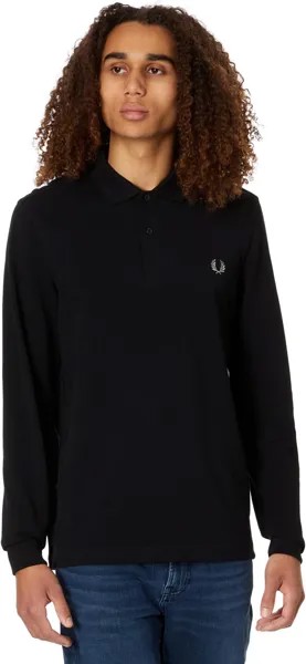 Рубашка-поло Long Sleeve Plain Fred Perry Shirt Fred Perry, цвет Black/Chrome