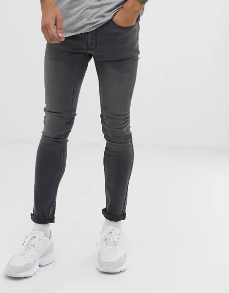 Серые выбеленные супероблегающие джинсы Burton Menswear-Серый