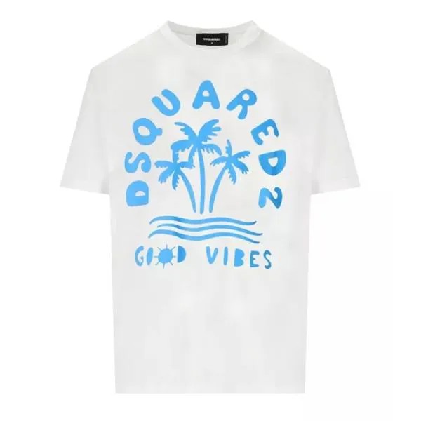 Футболка regular fit light blue t-shirt Dsquared2, белый