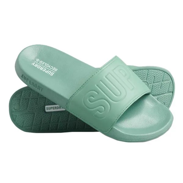 Шлепанцы Superdry Code Core Vegan Pool, зеленый