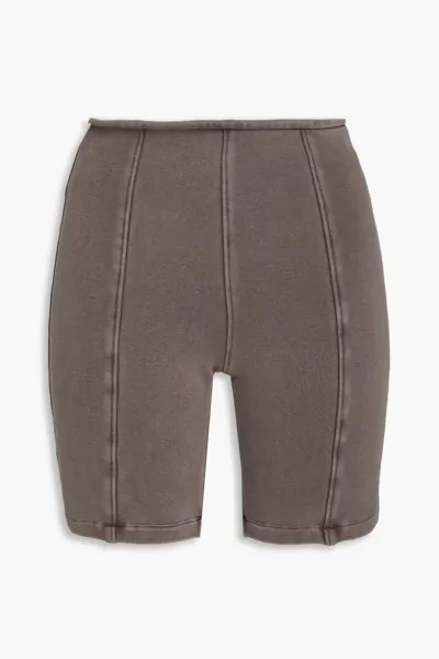 Махровые шорты из французского хлопка Alexander Wang, серо-коричневый