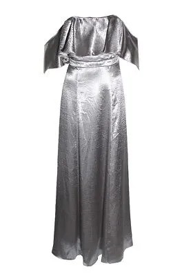 Серебряное металлическое платье с открытыми плечами Fame And Partners 0