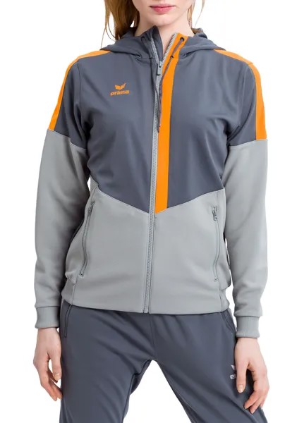 Спортивная куртка erima Squad, цвет slate grey/monument grey/new orange