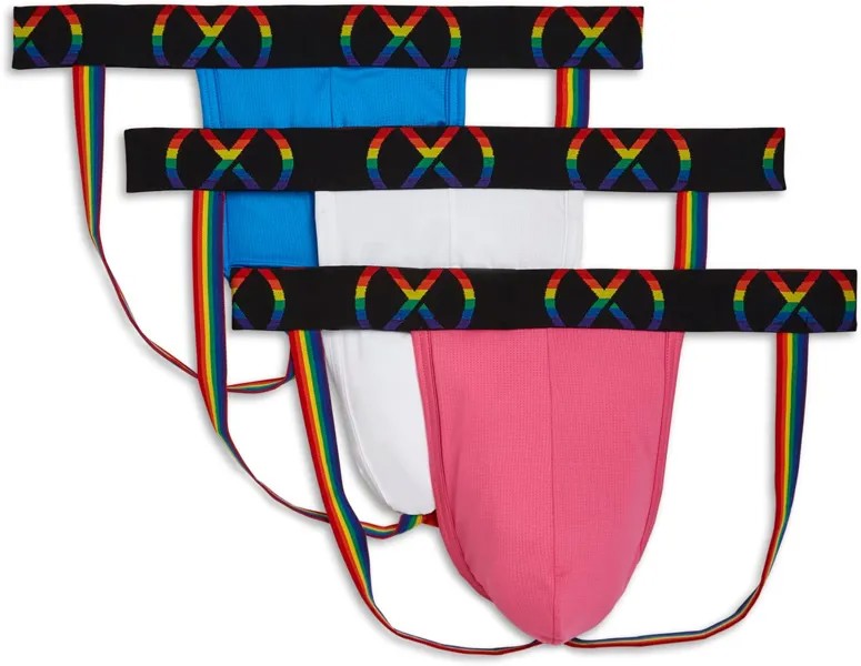Трусы (X) Sport Mesh Pride 3-Pack Jock Strap 2(X)IST, цвет Electric Blue/White/Pink